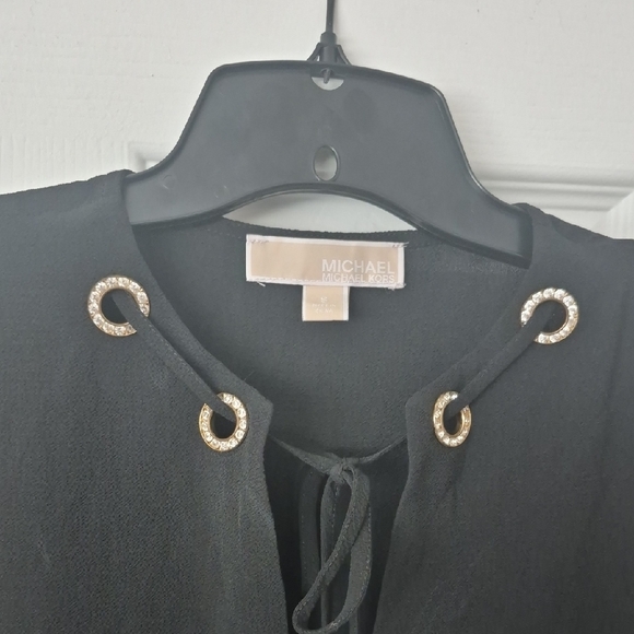 Michael Kors Black Blouse with Gold Details - Picture 1 of 4